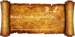 Manácsek Lucián névjegykártya